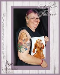 realistisches Hunde Tattoo, Jagthund Tattoo, Seelenhund, Magyar Vizsla Tattoo, Verbunden bis in alle Ewigkeit, Hundeportrait, Hundetattoo realistisch