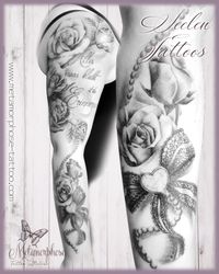 Rosenarm, Weibliche Tattoos, elegante Tattoos, Blumenarm Tattoo