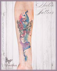 gedenktattoo, Schmetterling aquarell, sketch tattoo